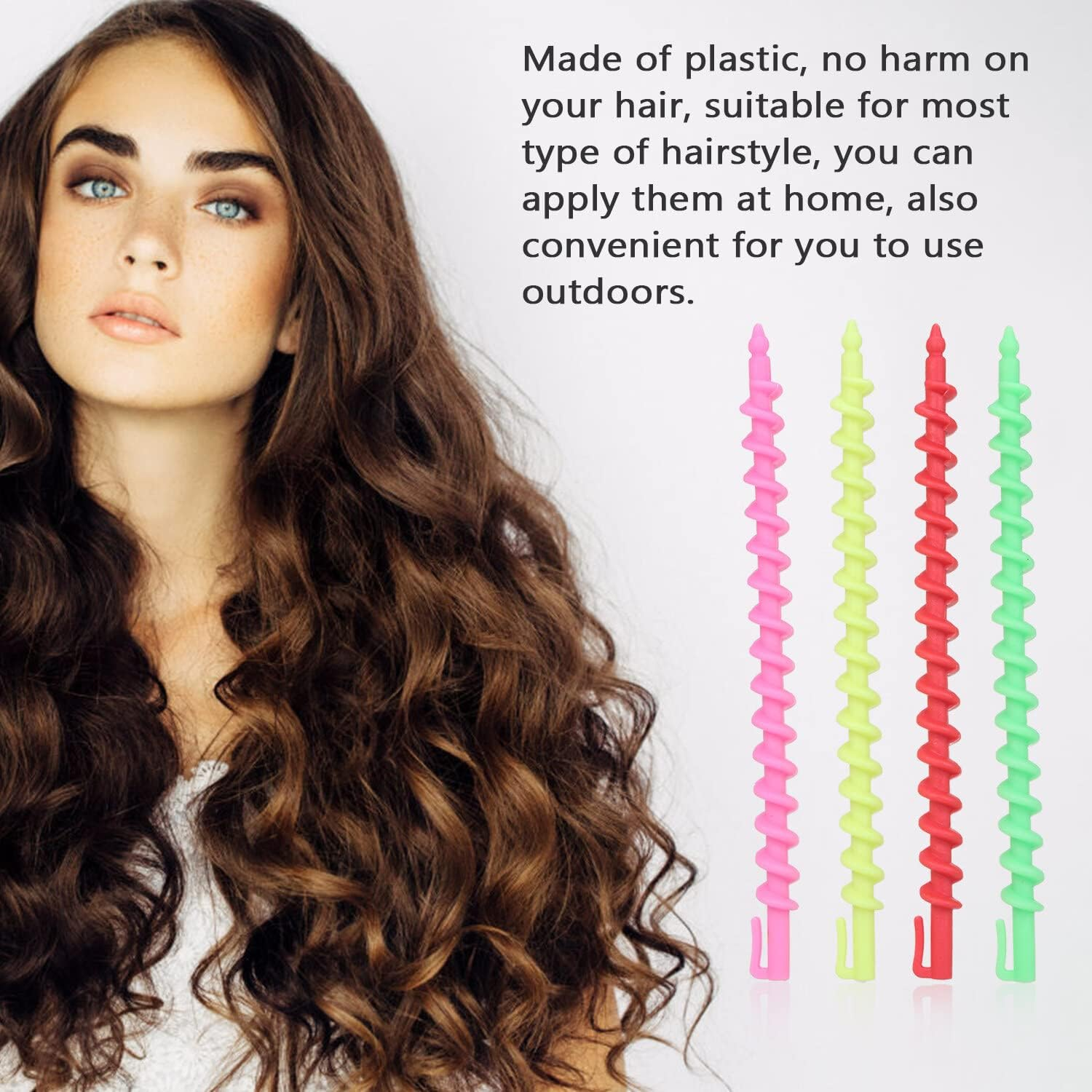 Xinyee 20Pcs Hair Rollers Spiral Rod Plastic Hairdressing Spiral Hair Perm Rod Salon Tool image number 6