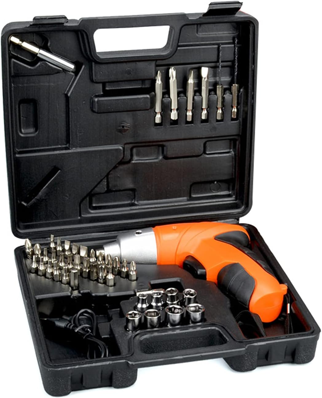 45 in 1 Power Screwdrive Set, Durable Car Emergency Tool Box with Flashlight Multifunction USB Charging Wireless Drill Power Portable Repair Tool Kit for Home/1191 image number 2