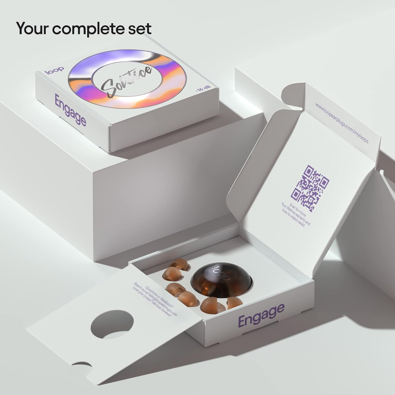 Loop Engage Solstice Earplugs for Conversation &ndash; Low-Level Noise Reduction with Clear Speech &ndash; Social Gatherings, Noise Sensitivity & Parenting &ndash; 8 Ear Tips in XS/S/M/L - 16 Db Coverage - Amber - Engage Equinox image number 5