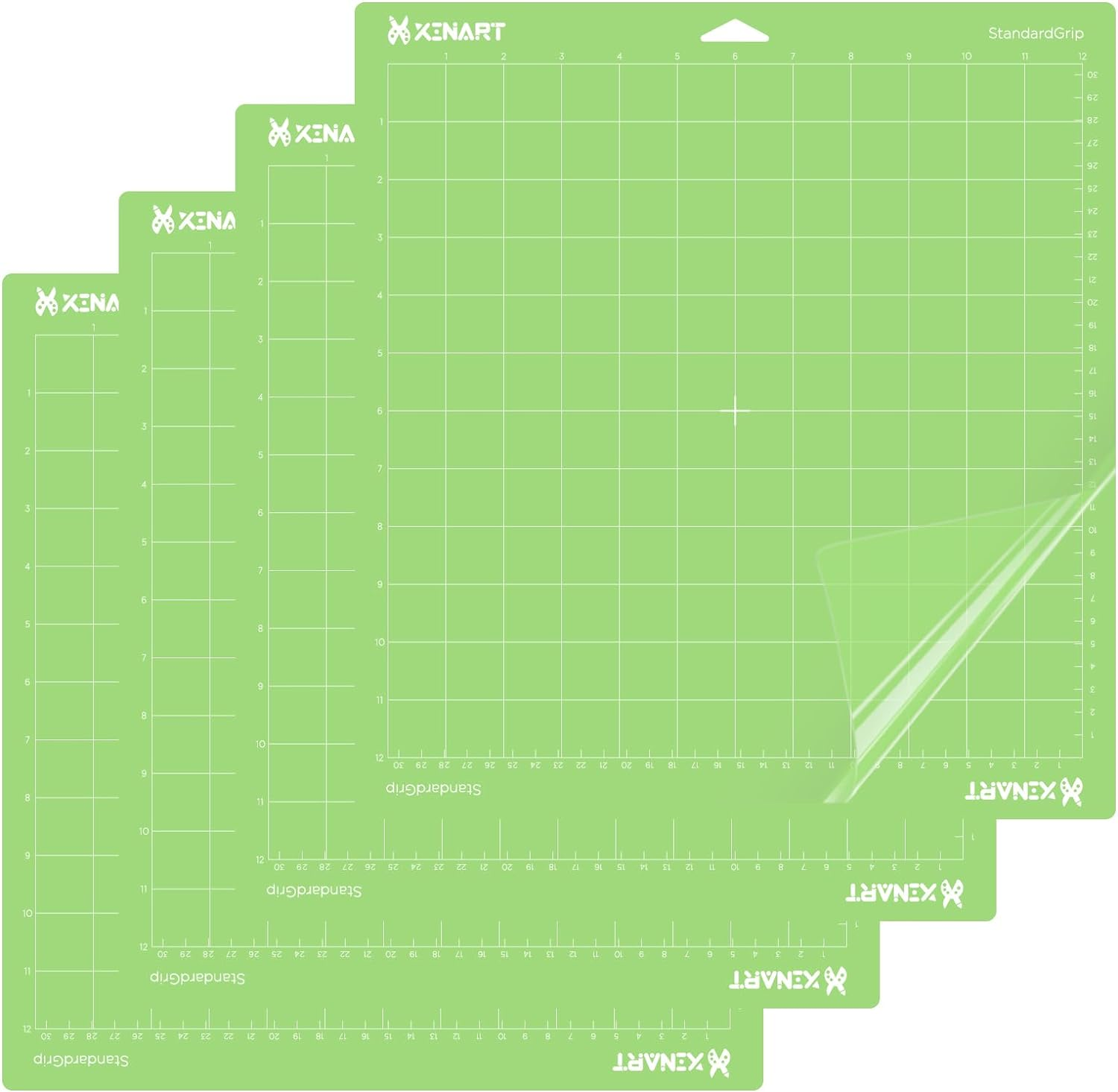 XINART Cutting Mats for Cricut Maker 3/Maker/Explore Air 3/Air 2/One Adhesive 12"X12" Mats Accessories Compatible with Cricut 4 Pack Green