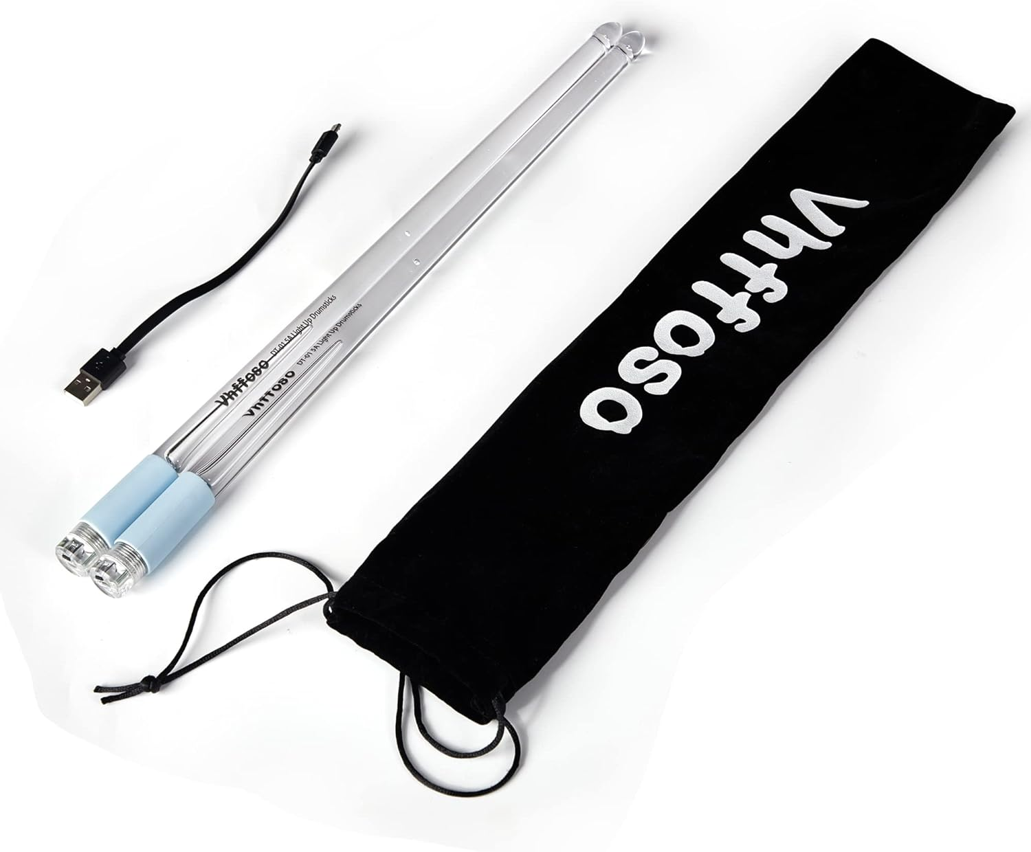 Rechargeable 15 Color Changing LED Light up Drum Sticks with Storage Bag, Glow in the Dark Drumsticks, Drummer Gifts Glow Plastic Drum Sticks for Adults,Personalized Drumsticks（２Pcs／Pack） image number 6