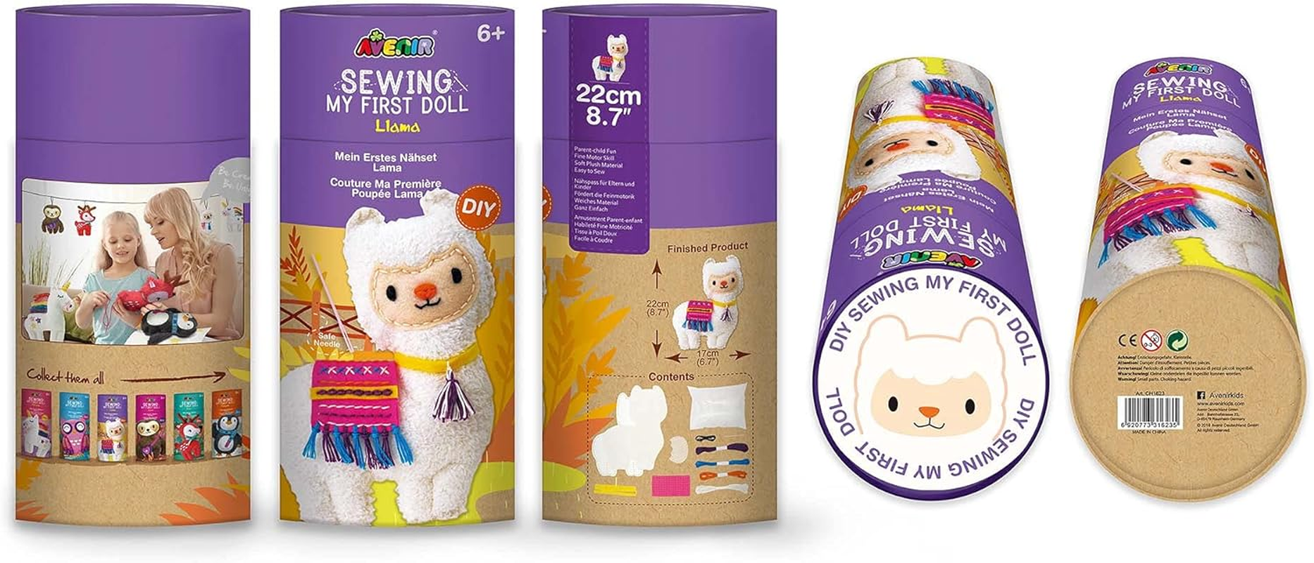 Avenir - Sewing - Doll - Llama, Mixed Colours (CH1623) image number 1