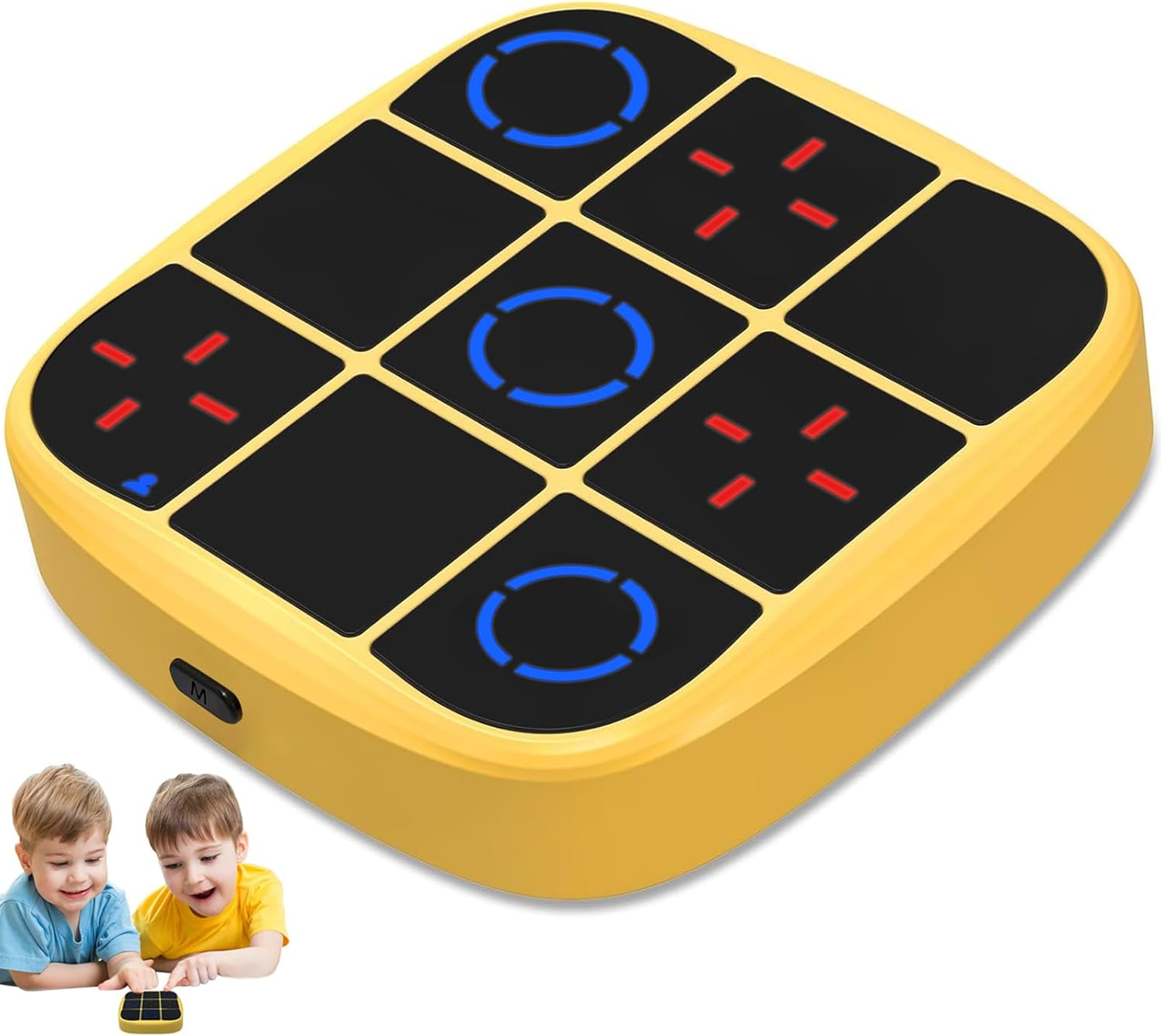 4-In-1 Electronic Tic Tac Toe Bolt Game, Handheld Puzzle Game Console, Educational and Memory Growth, Portable Travel Games, Board Games for Kids and Adults (Yellow) image number 1
