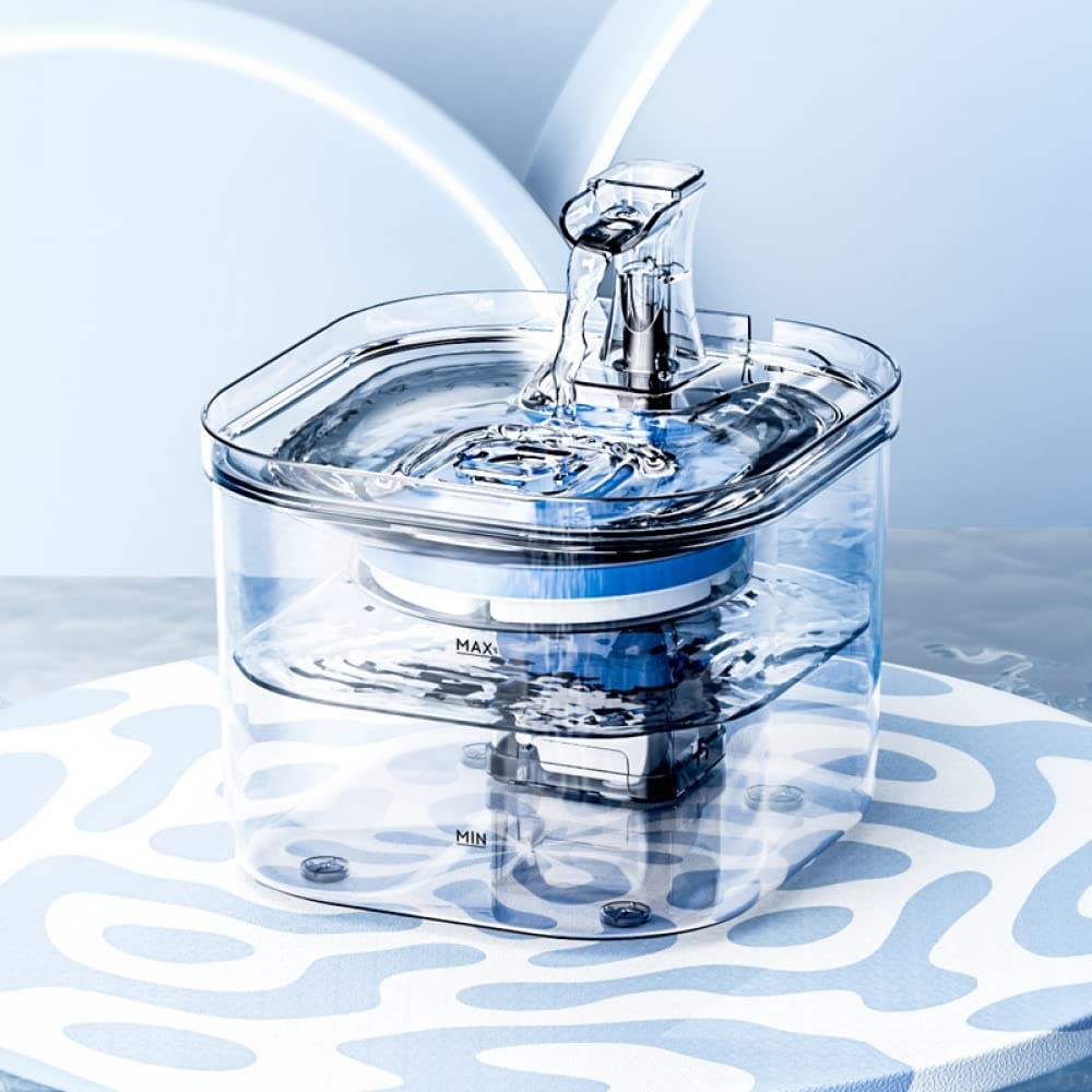 Cat Water Fountain Animal Water Dispenser, 61OZ/1.8L Super Quiet Automatic Pet Drinking Fountain with Adjustable Water Flow for Cats, Dogs, Multiple Pets (4Pc Filter) image number 3