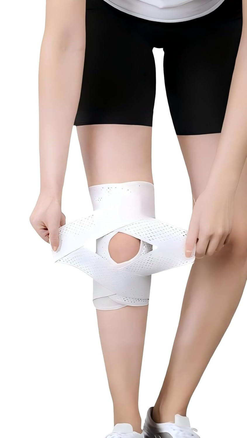 Honwor Adjustable Knee Brace for Meniscal Tear, ACL/MCL Injuries, Arthritis Recovery - Breathable & Stabilizing Design for Men & Women (White) image number 6