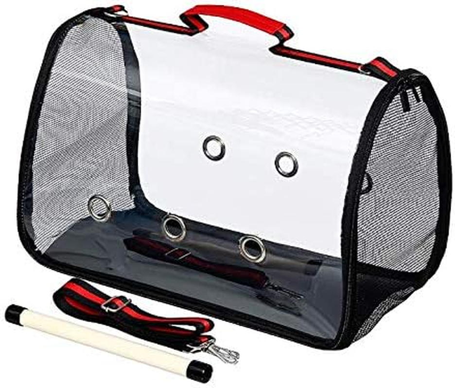 Parrot Bird Carrier Backpack - Portable Pet Travel Cage with Standing Perch, Lightweight Breathable Mesh Base, 41X23X28CM image number 1