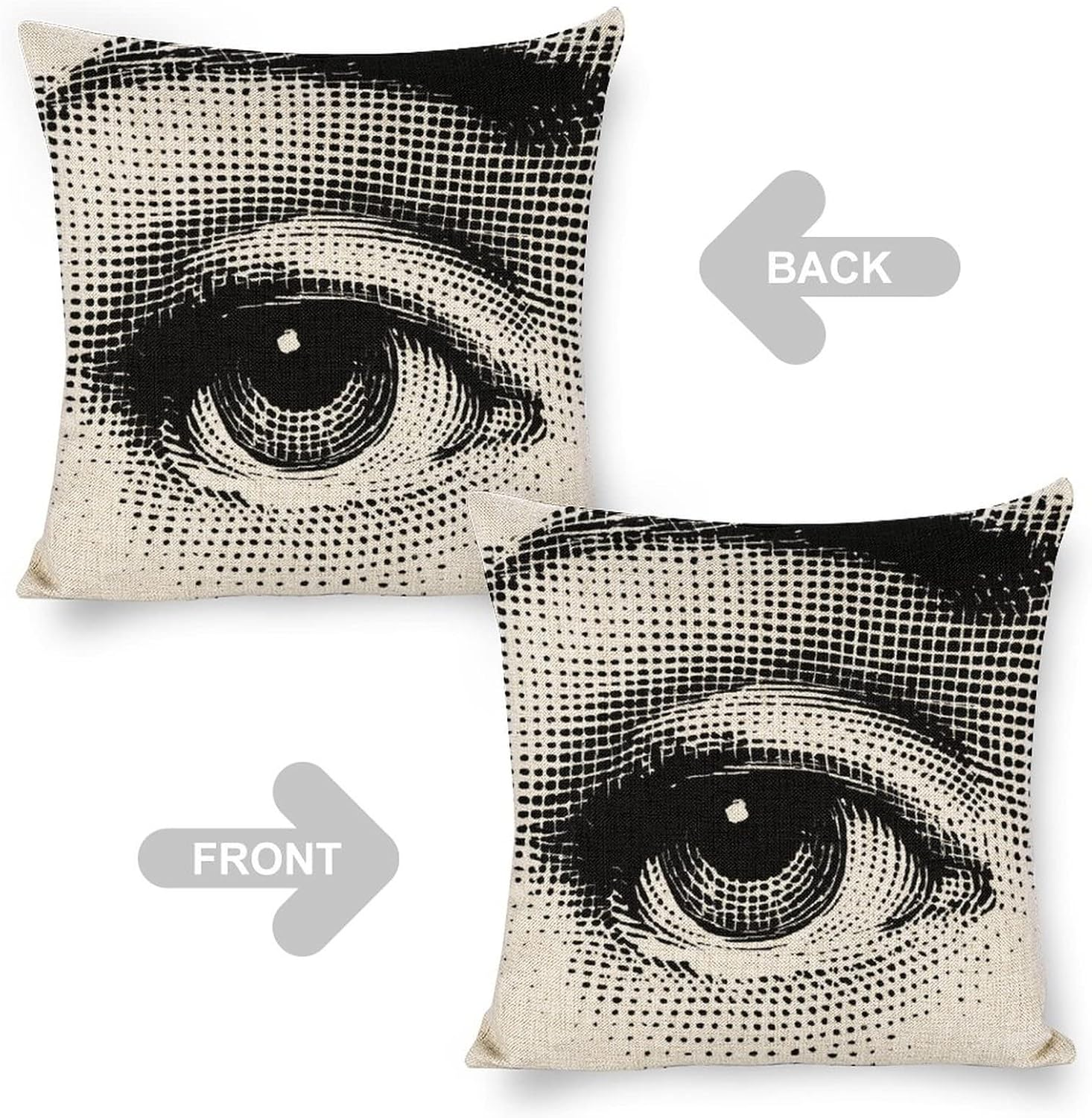 Lina Cavalieri Artificial Linen Throw Pillow Case, Decorative Cushion Cover Square Art Personalized Eye,Only Includes Pillowcase,18"X18"(45X45Cm),Style-2 image number 2