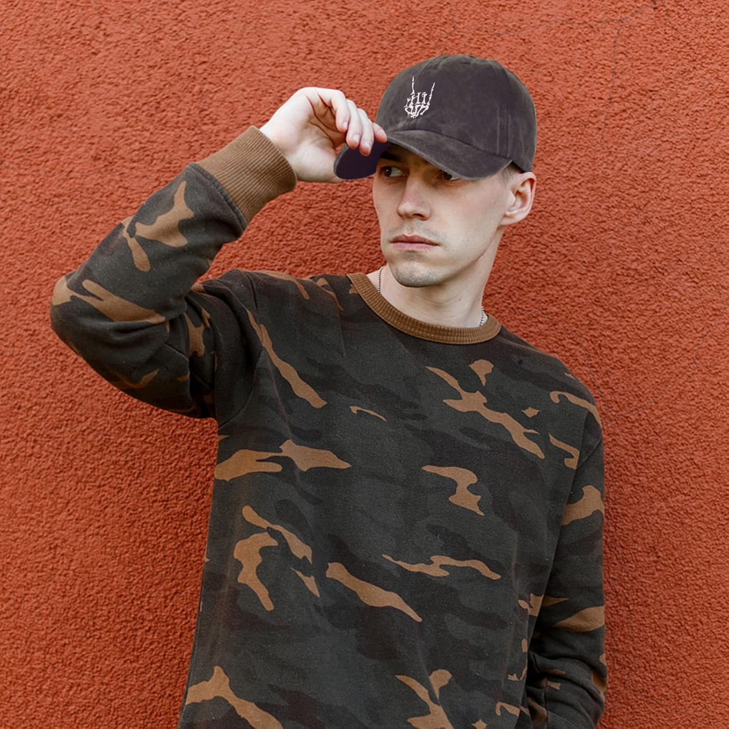 Halloween Skull Knit Beanie Hats/Baseball Cap for Men Women Emo Cool Gothic Gifts Goth Skeleton Winter - Skeleton-Cap image number 4