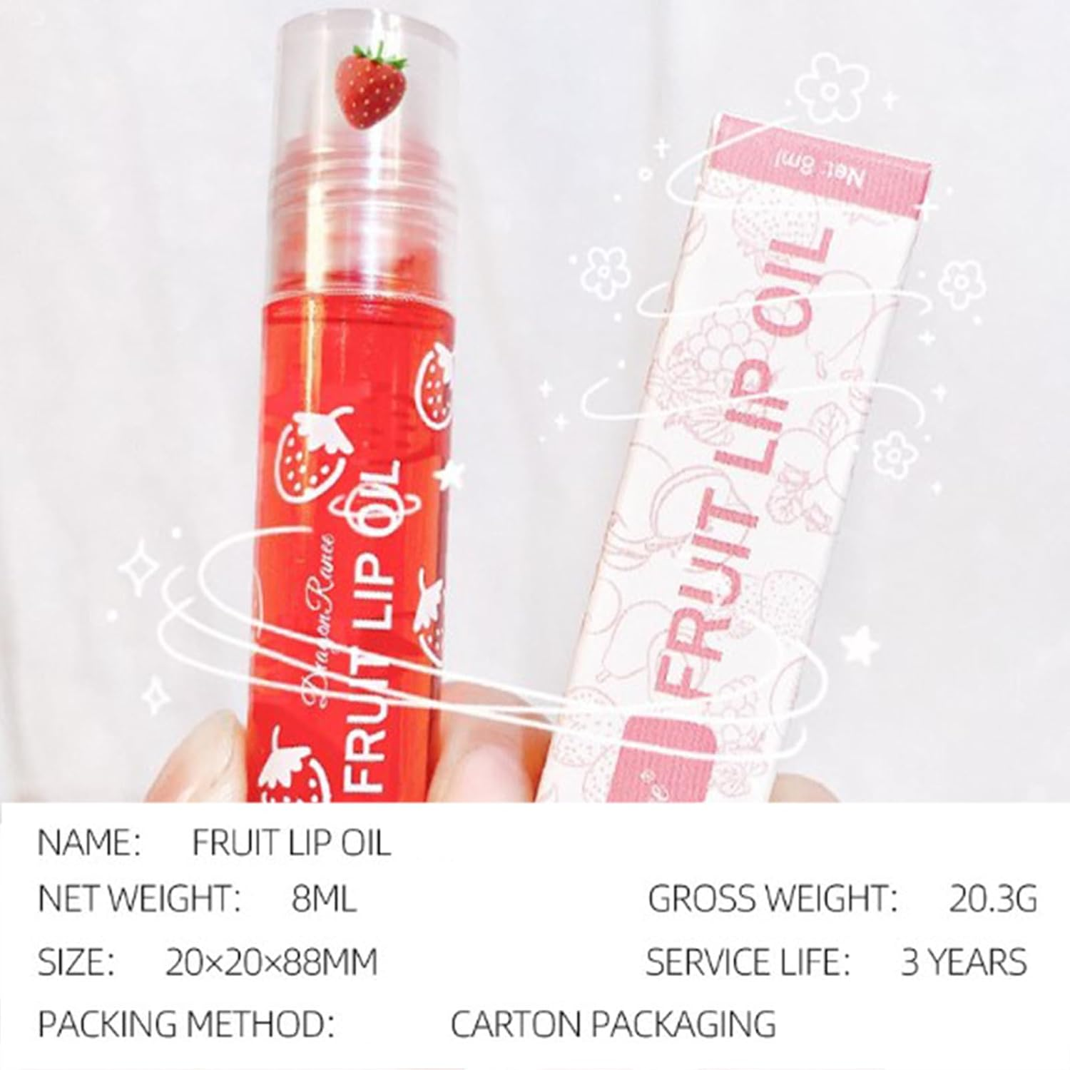 Joyeee Hydrating Lip Oil Set, 6 Pcs Fruit-Flavored Lip Gloss Set, Roll-On Lip Oil for Women Teenage Girls, Transparent Moisturizing No-Sticky Lip Gloss Lip Care - Lip Oil Set024 image number 4
