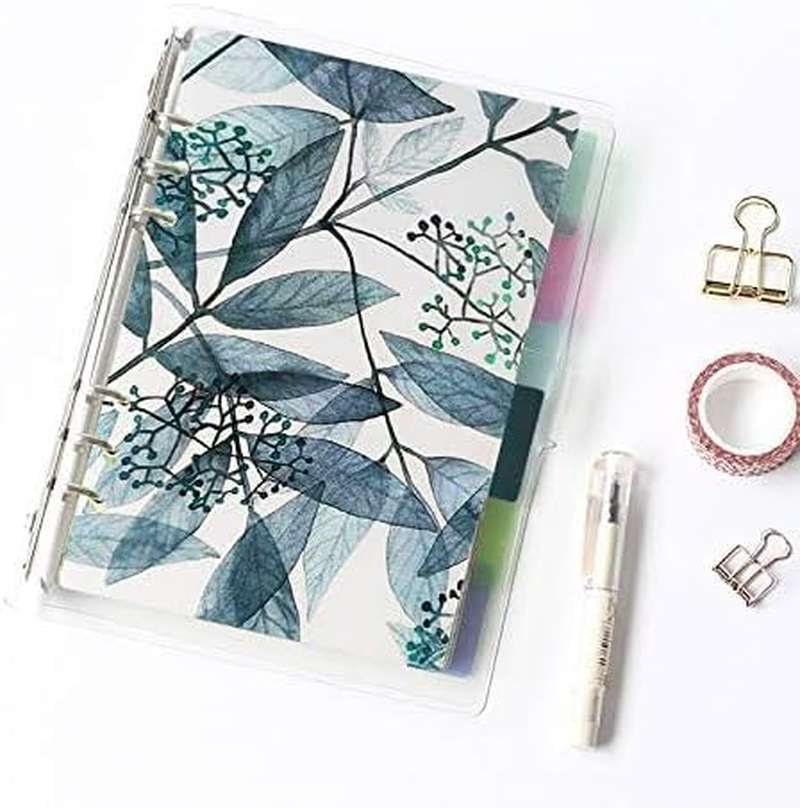 12Pcs A5 Binder Dividers Binder Dividers 6 Ring Loose A5 Binder Divider Personal Planner Index Divider Organizer Leaves File Tabs Filing Tabs for Travel Diary Journal/Planner/Filofax Notebook image number 1