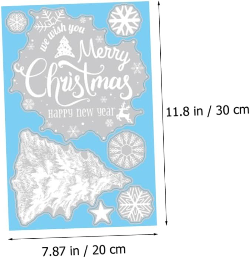 GARVALON 9Sheets Lovely Christmas Tree Snowman Elk Santa Stickers DIY Window Sticker Xmas Printing Wall Decors image number 6