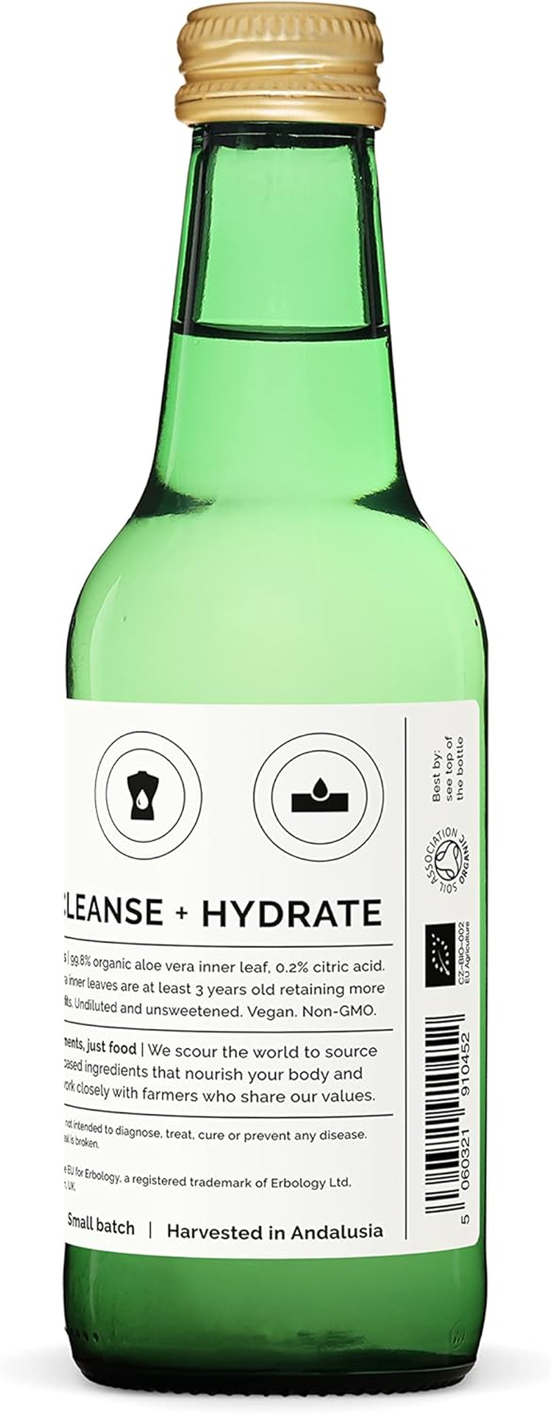 100% Organic Aloe Vera Juice 250Ml - Supports Immunity & Gut Health - Straight from Farm in Spain - Undiluted - No Added Sugar or Artificial Preservatives - Non-Gmo - Recyclable Glass Bottle
