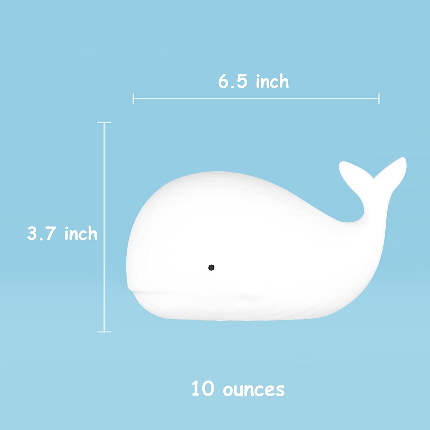 Tripro Whale Silicone Nursery Night Light Room Decor Desk Lamp Toys,Bedroom Decorations Gifts for Toddlers,Girls,Baby,Kids,Teens image number 4