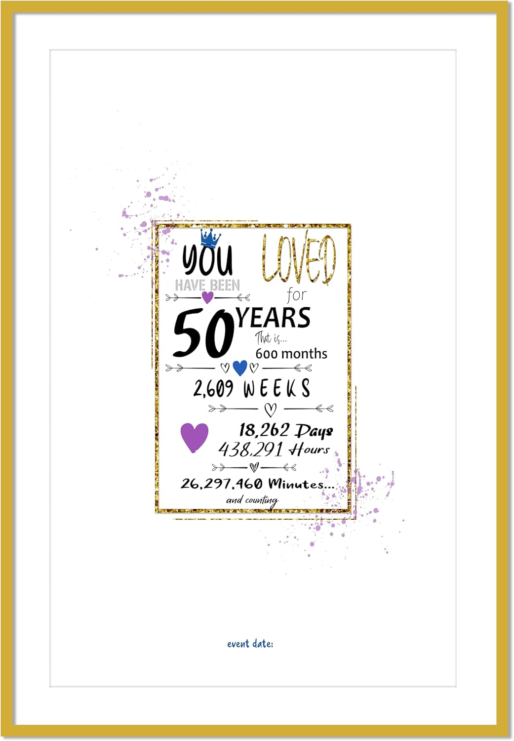 50Th Birthday Party Guest Book Poster - Table Centerpiece Decoration Banner for Women or Men Turning 50 Year Old - Sweet Guest Book Alternative - Size A3 Art Anniversary Keepsake Sign for Wishes image number 3