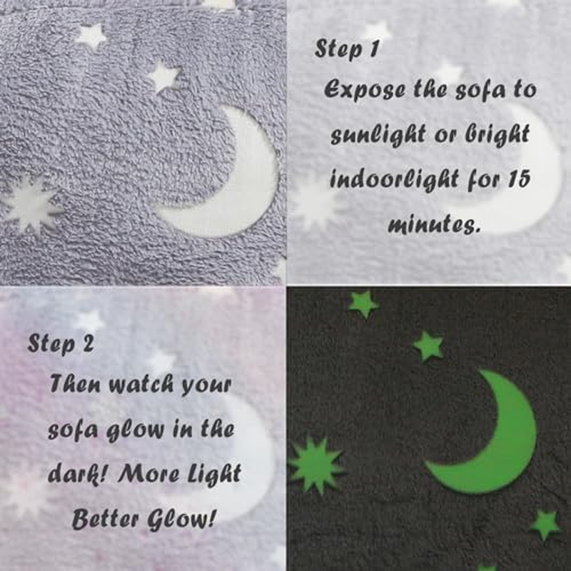 Kids Couch, Glow in the Dark Kids Bean Bag Chair Children Couch Toddler Sofa Chair Mini Sofa Armrest Couch for Children, Lightweight Children Sofa Chair image number 5