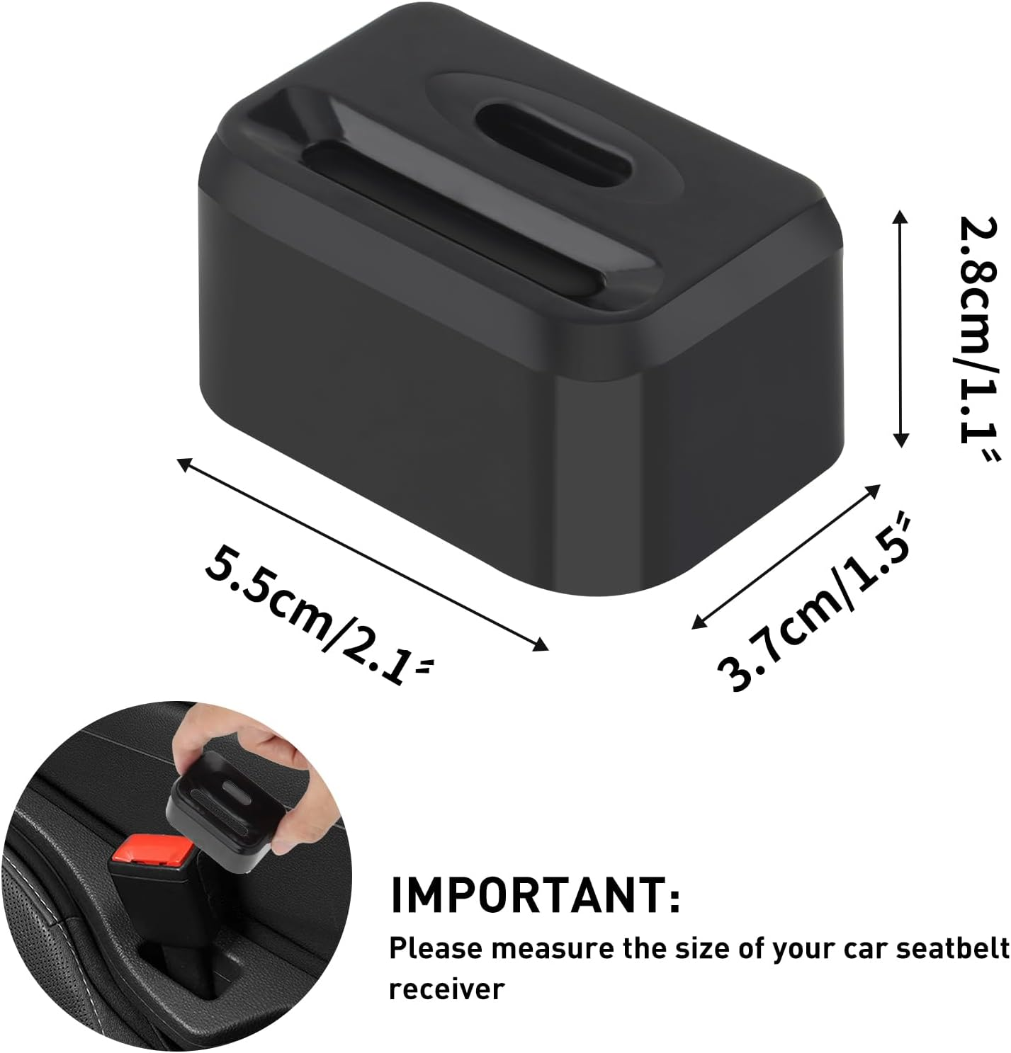 Car Seat Buckle Guard, Kids/Special Needs Seatbelt Locks, Belt Buckle Holders Seat Buckle Covers Locking Clips Fits Most Vehicles(2Pack, Black)