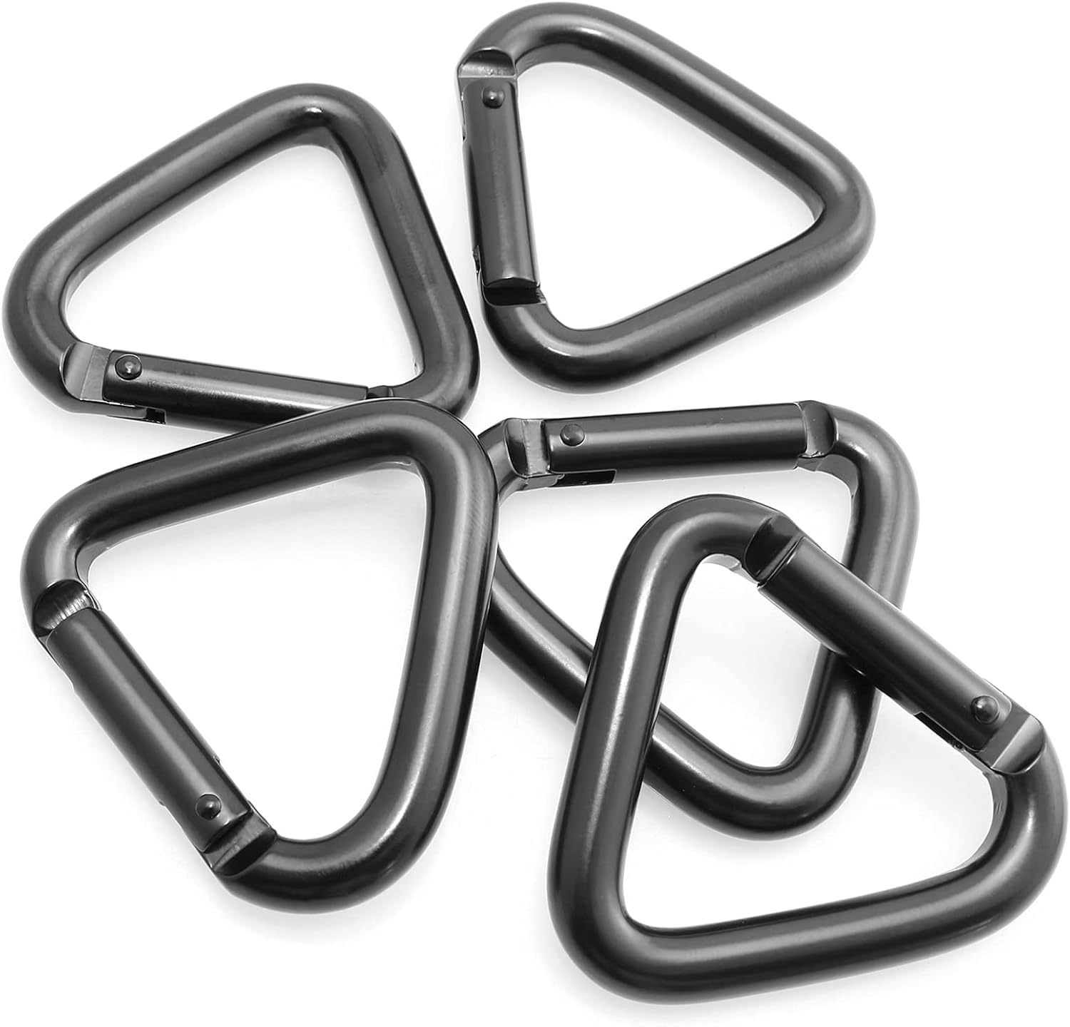 5 Pieces Aluminum Alloy Keychain Kettle Buckle Triangle Outdoor Camping Hiking Keychain Snap Clip Hook image number 4