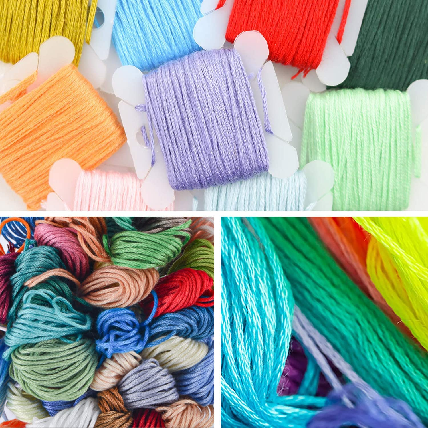 100 Skeins Multicolor Embroidery Floss, Cross Stitch Threads, 8M/8.75Yd Each, 6 Strands, Machine Washable, Perfect for DIY Projects image number 5