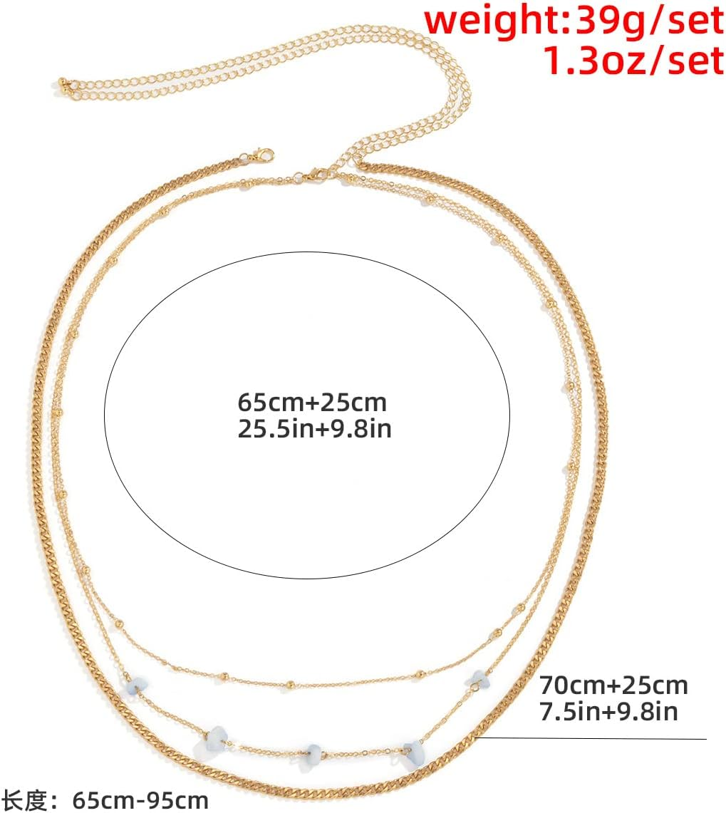 Gold Waist Chain Belly Jewelry for Women Girls - Boho Body Chain Stomach Jewelry - Beach Summer Bikini Waist Beads image number 2