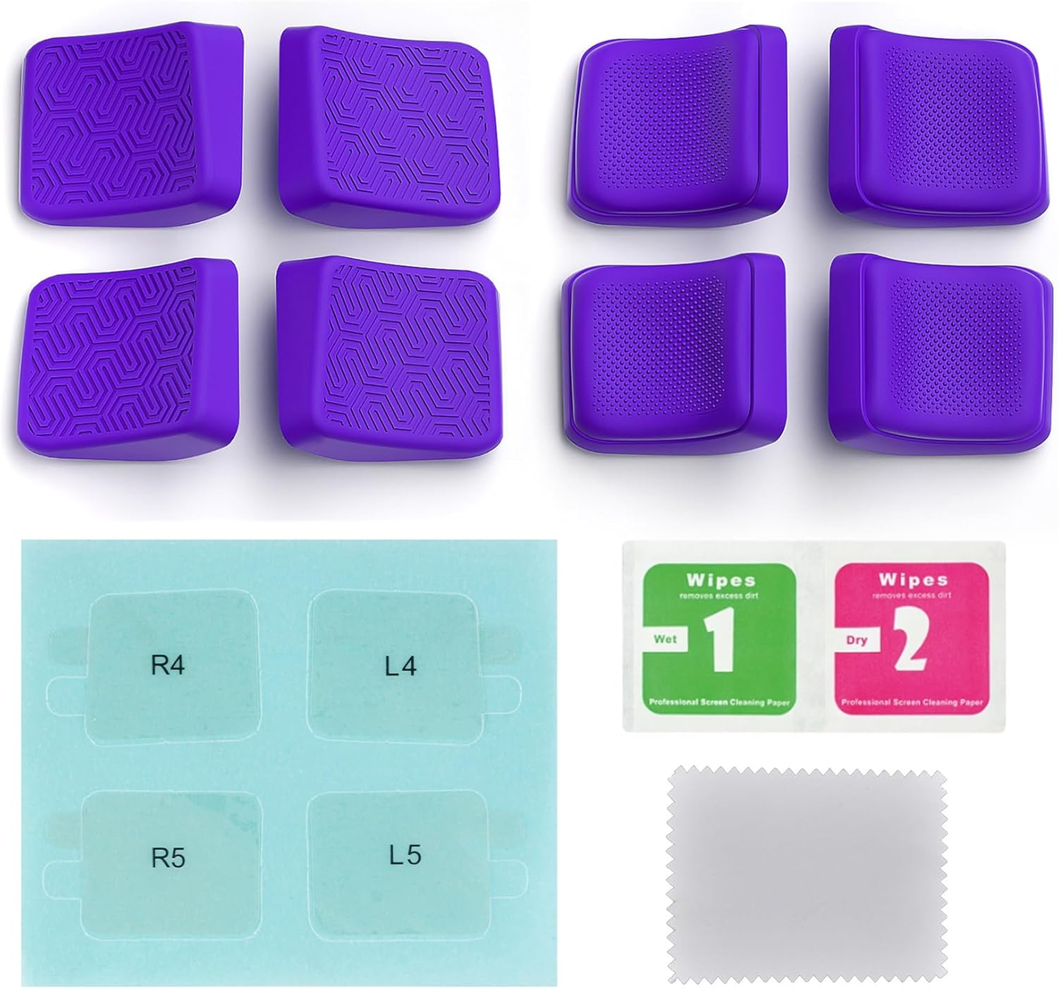 Playvital Mix Version Back Button Enhancement Set for Steam Deck LCD, Grip Improvement Button Protection Kit for Steam Deck OLED - Streamlined & Studded Design - Purple image number 2