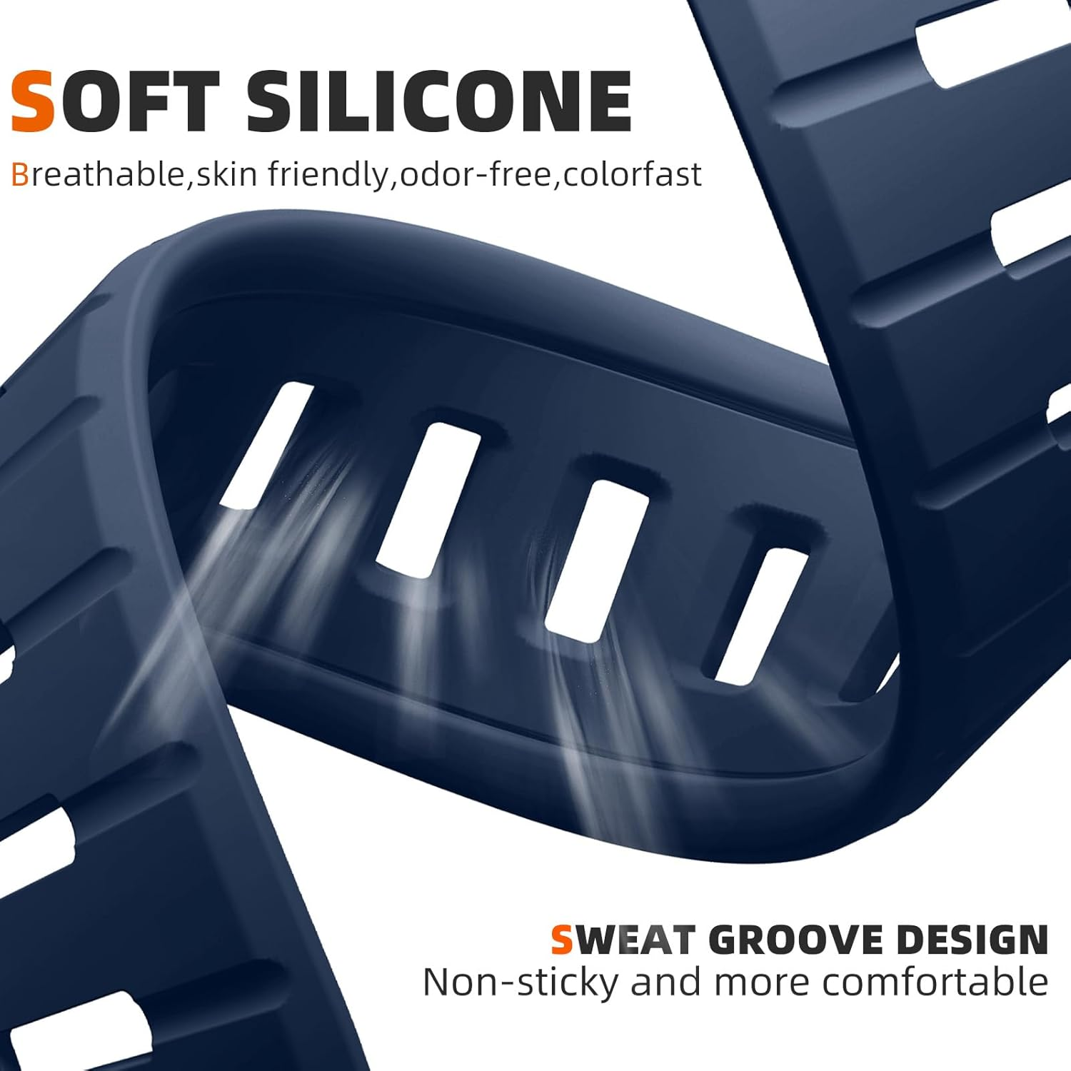 WJK Sport Bands Compatible with Apple Watch Ultra/Ultra 2 3 Band, Soft Silicone Sport Waterproof Replacement Strap for Iwatch Series 11 10 9 8 7 6 5 4 3 2 1 SE 49Mm 46Mm 45Mm 44Mm 42Mm, Multi Colors image number 4