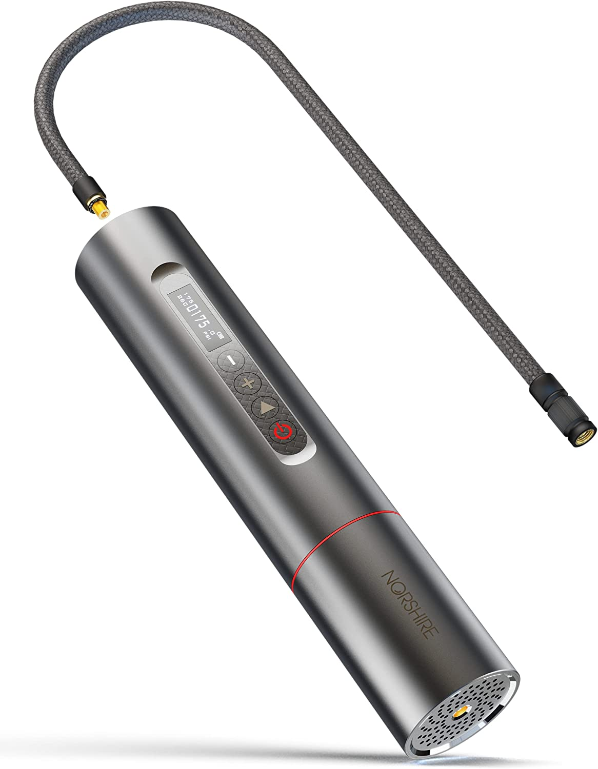 Norshire Tire Inflator Digital Portable Air Compressor with 90% Metal and 0.01 Precision, TFT Color Touch Screen Display, Rechargeable Li-Ion Battery, for Bike, Car, Ball image number 1