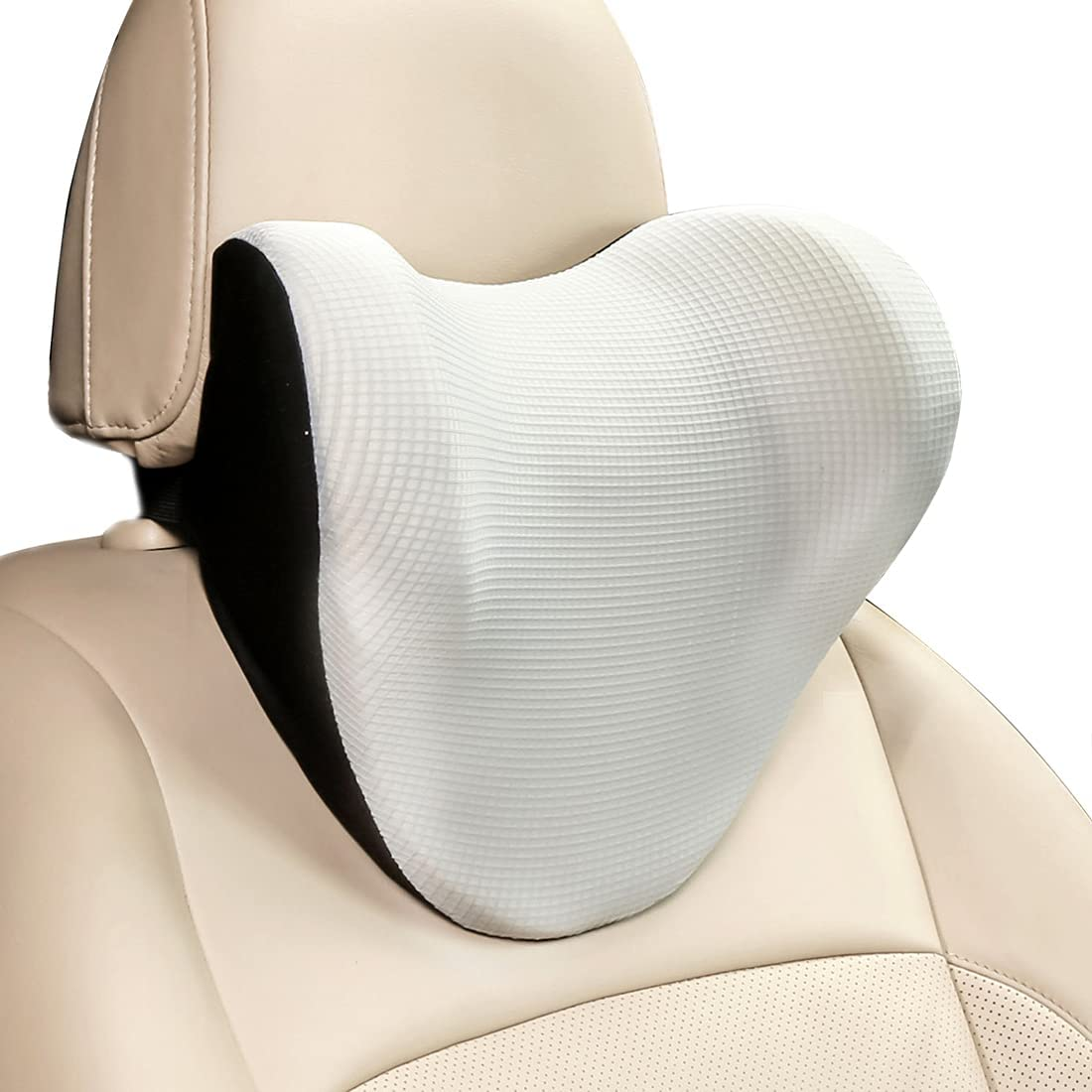 Car Seat Neck Pillow,Car Pillow for Driving Seat with Adjustable Strap,Space Memory Foam Car Pillow for Ice Silk Breathable Car (Gray) image number 3