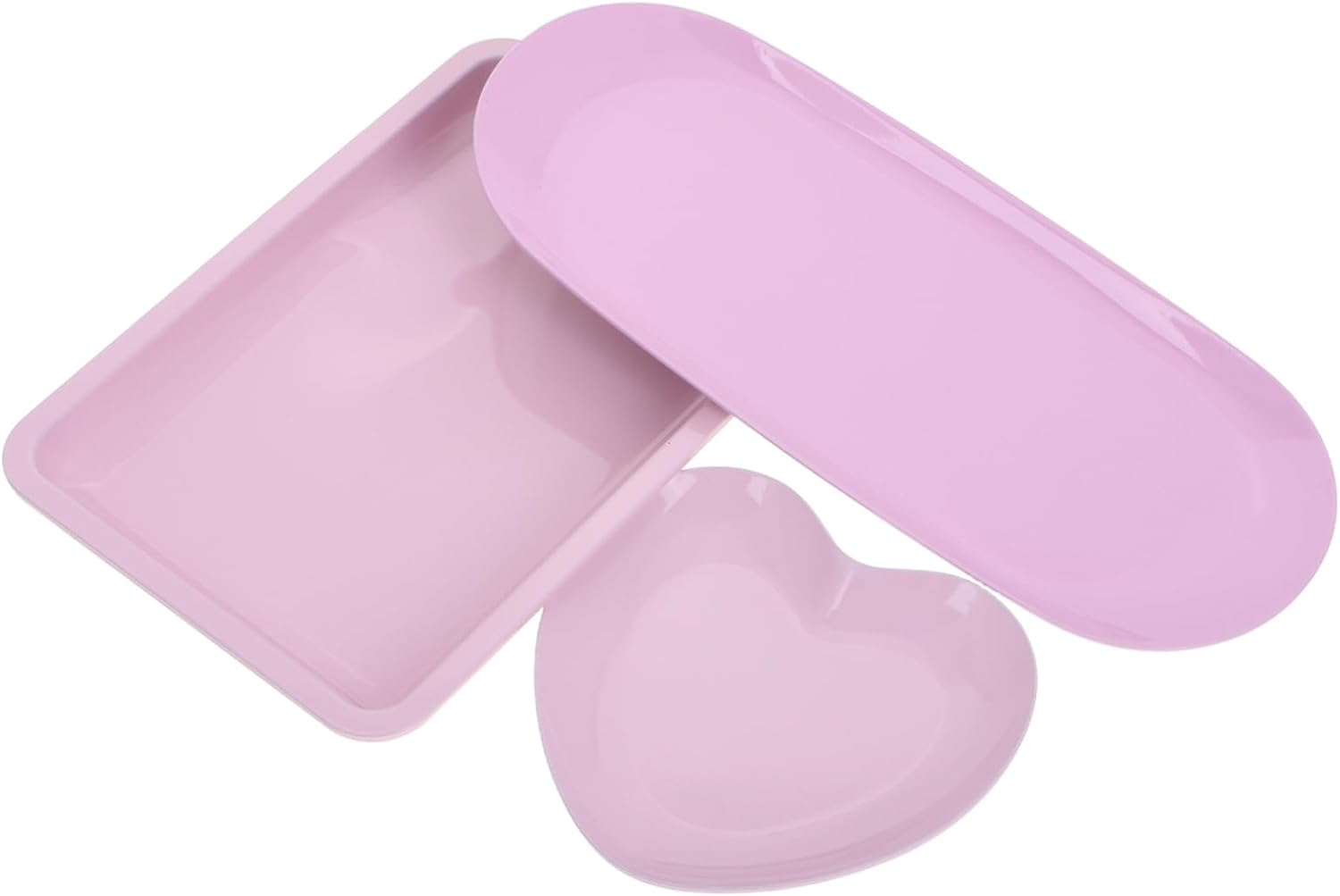 CANIGHT Nail Art Tool Storage Tray Set Decorative Jewelry Trays Heart Shape Food Serving Platter Stainless Steel for Party Kitchen Organization image number 4