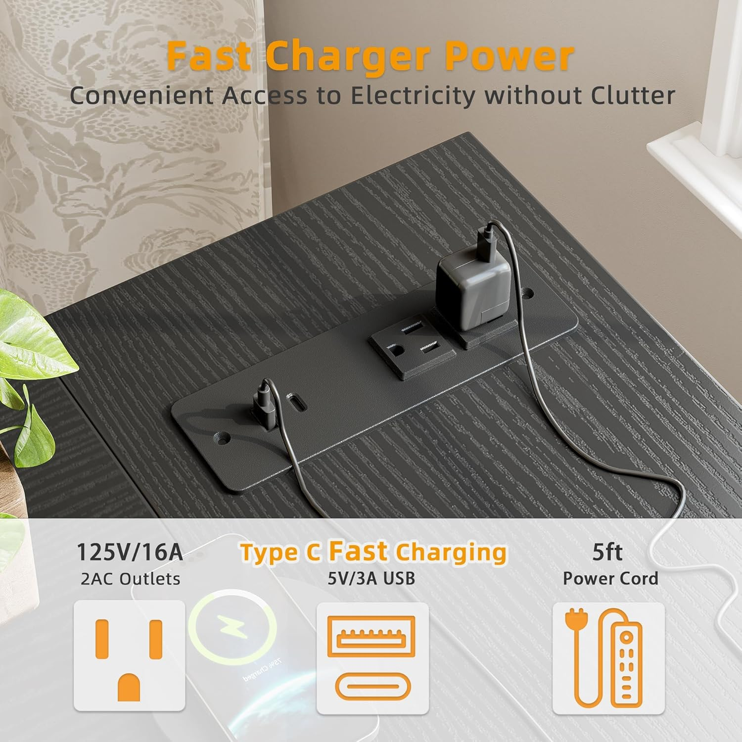 TIQLAB Small L Shaped Desk with Power Outlets - 100X70 Cm Corner Computer Desk Writing Table, Reversible Large Storage Shelves, Bookshelf Workstation for Study Play Work Bedroom Home Office, Black image number 1