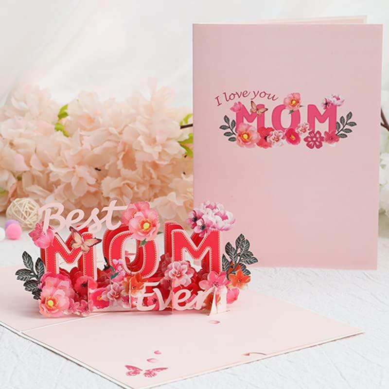 3D Pop-Up Happy Mother'S Day Card, Hearted & Floral Design with Envelopes for Mom, Grandma, Stepmon, Wife, Mother-In-Law, Suitable for Birthday, Anniversary, Mother'S Day, Ideal Gift with Best Wishes (Best Mom) image number 1