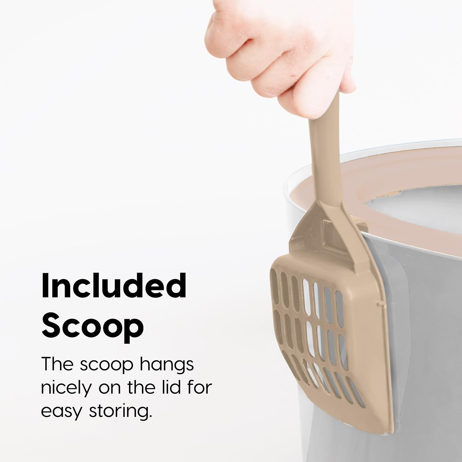 IRIS Top Entry Cat Litter Box, White - Dark Gray image number 2