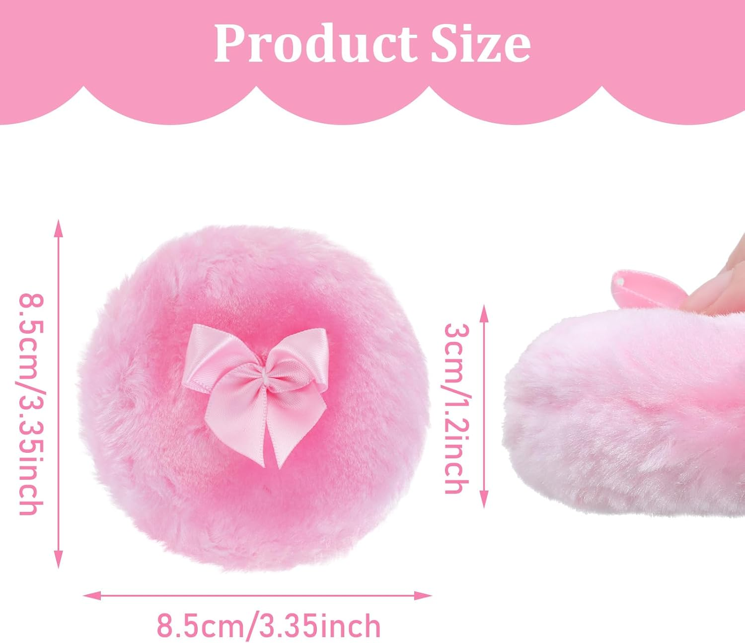 Sibba 4Pcs Large Fluffy Powder Puff, 3.5 Inch Ultra Soft Washable Reusable Velour Face Body Powder Puff Loose Powder Puffs Wet Dry Makeup Tool image number 1