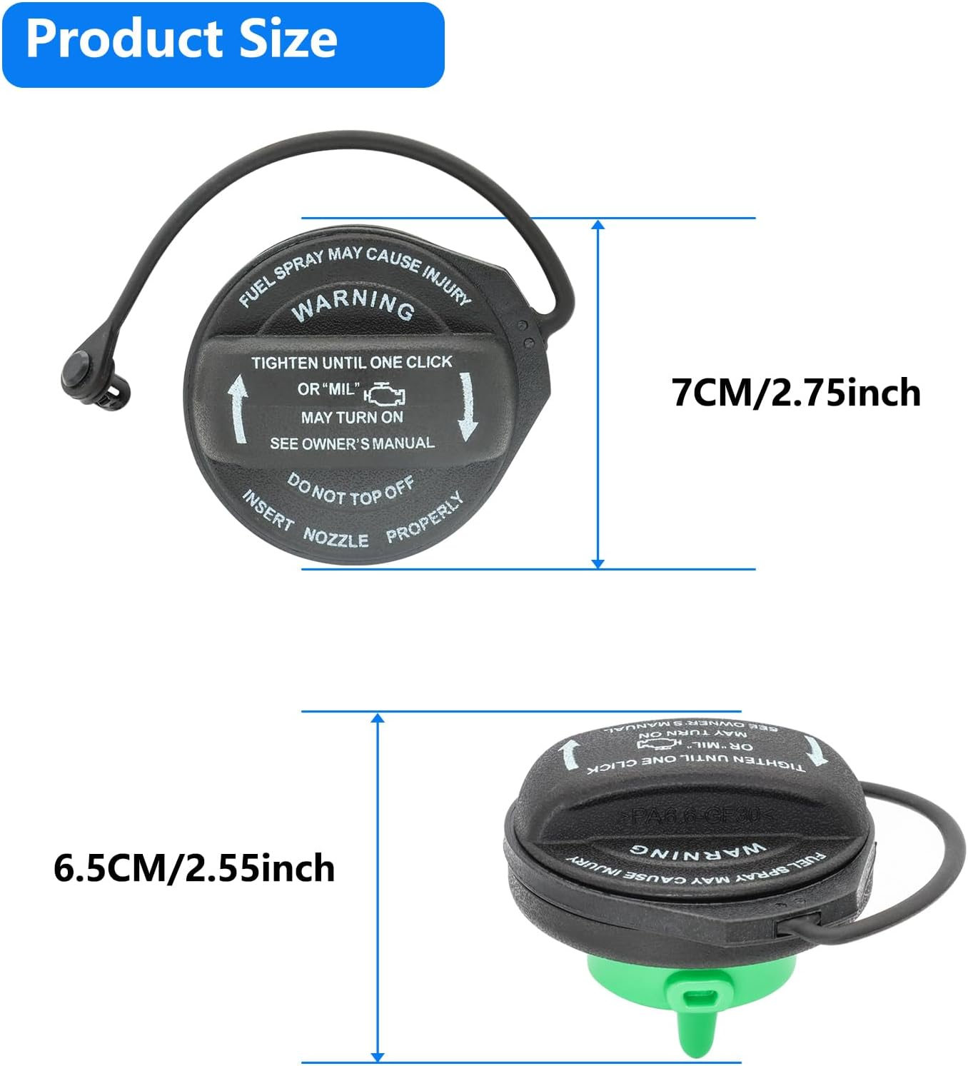 Gas Cap, Fuel Cap Fit for Porsche Cayenne Base Sport & GTS & Turbo S & Platinum Edition, 2011 2012 2013 2014 2015 2016 2017 2018 Porsche Cayenne Gas Cap Tether,Replace 95820124131 Fuel Tank Filler Cap