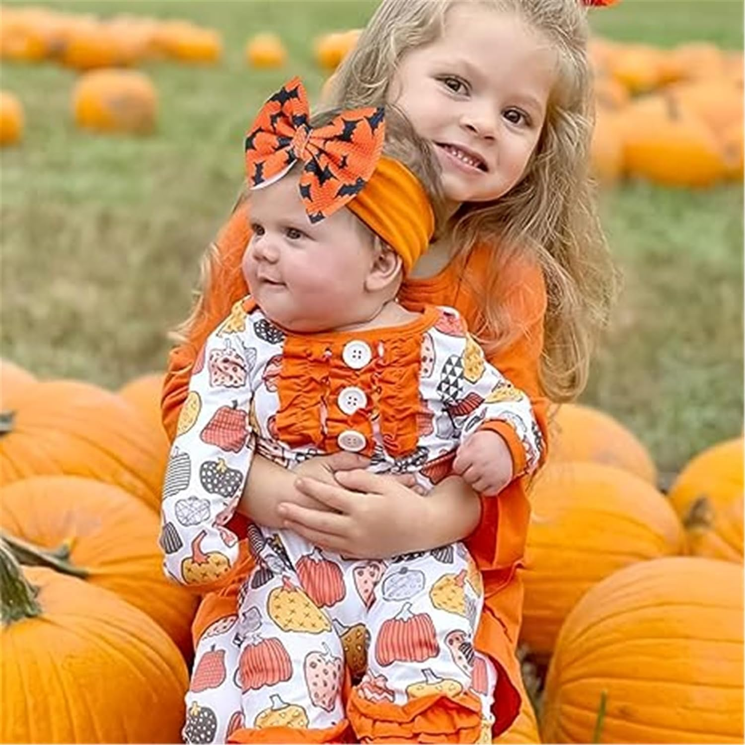 Baby Halloween Headbands, Baby Girl Pumpkin Hair Bow Ghost Bat Halloween Hairbands for Baby Girls Newborn Infant image number 4