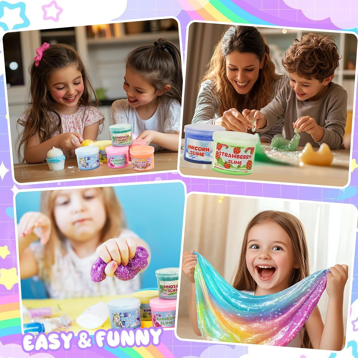 12Pack Butter Slime Kit with Scented DIY Slime for Girls and Boys, Super Soft, Non-Sticky Stress Relief Toy, Party Favors and Birthday Xmas Gift image number 6