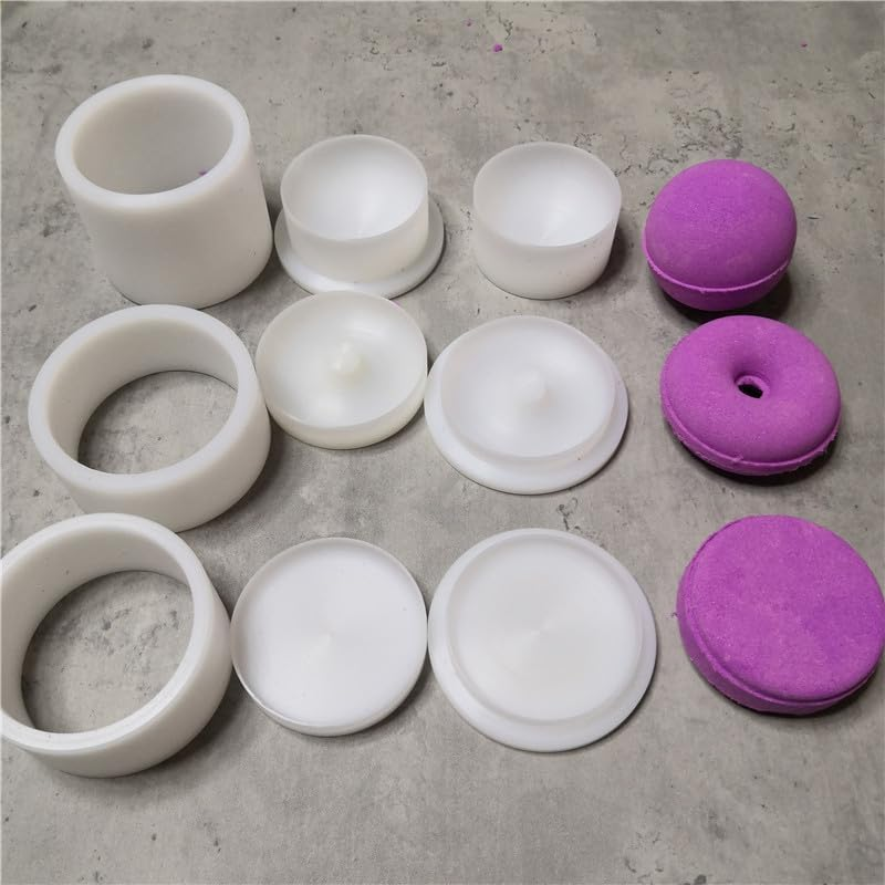 Plastic 3D Bath Salt Ball round Solid Ball Shaped Doughnut-Shaped Shampoo Press Bar Mold 2.5Inch 6.35CM Diameter Max Volume 95G Bath Bomb Soap Mold (Sphericity)