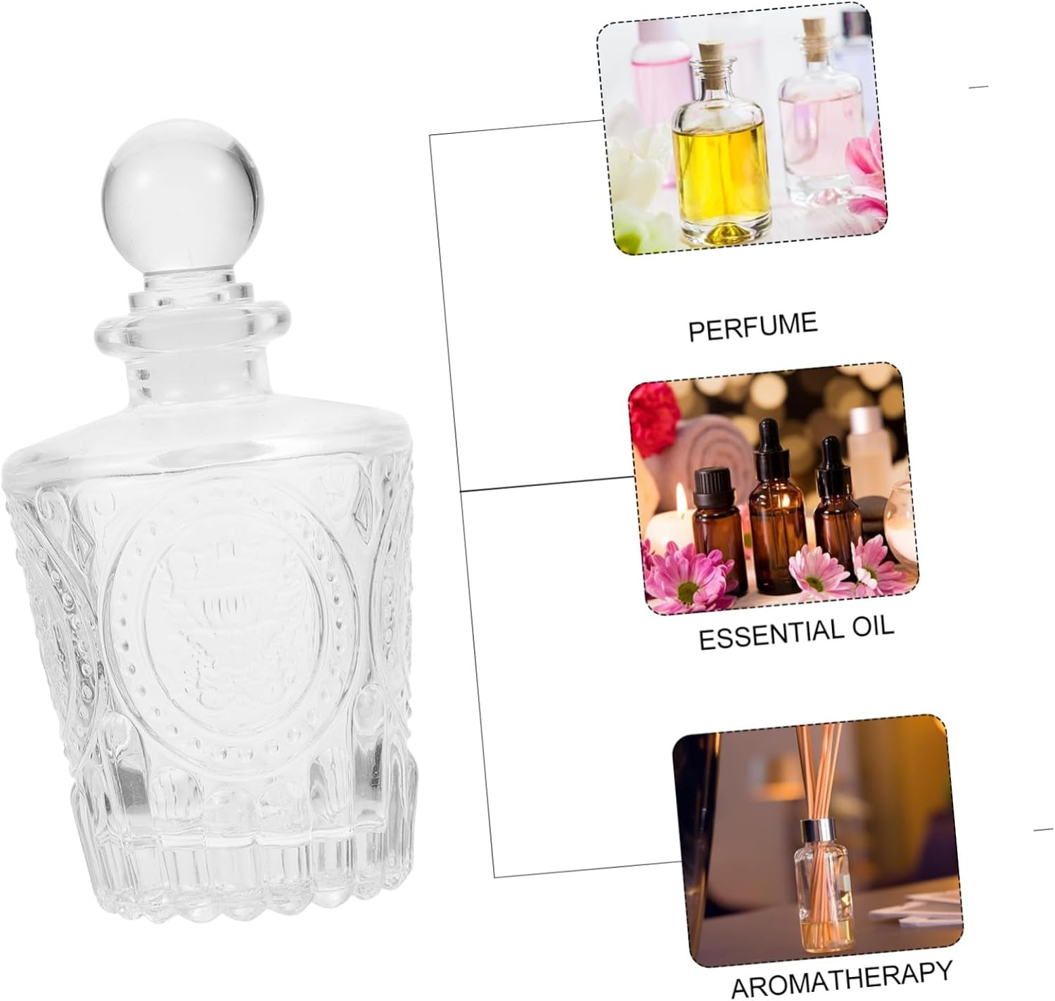 Set of 2 Empty Bottles 50Ml Car Aromatherapy Essential Oil Refillable Glass Diffuser Jars - Purple image number 7