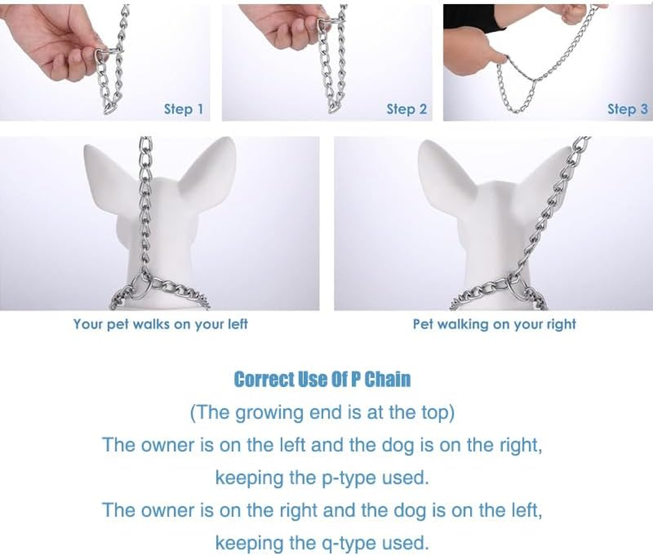Dog Chain Collar Heavy Duty Choker Double Pet Slip Check Twist Link Chrome Chain, Water-Resistant, Ideal for Medium & Large Breeds image number 6