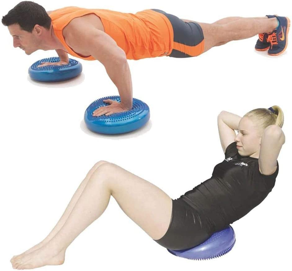 Inflated Stability Wobble Cushion, Balance Air Cushion Disc for Core Fitness Exercise, Wiggle Seat for Sensory Kids, Suitable for Office, Home, School, Pump Included image number 6