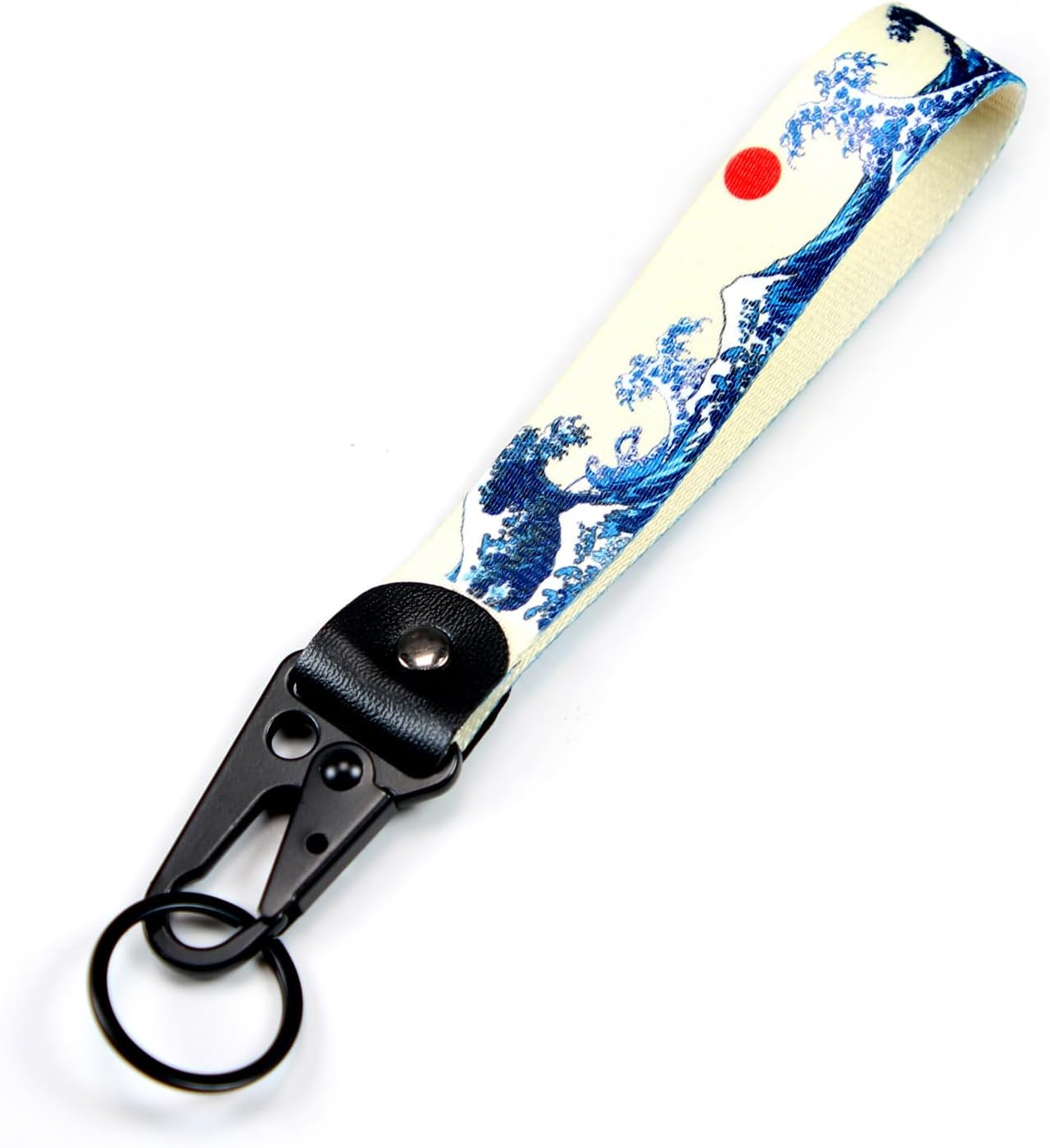 Dsycar Red Car Motorcycle Keychain Tag with 3 Key Rings - Unique Wristlet Strap Key Chain Holder for Men Women