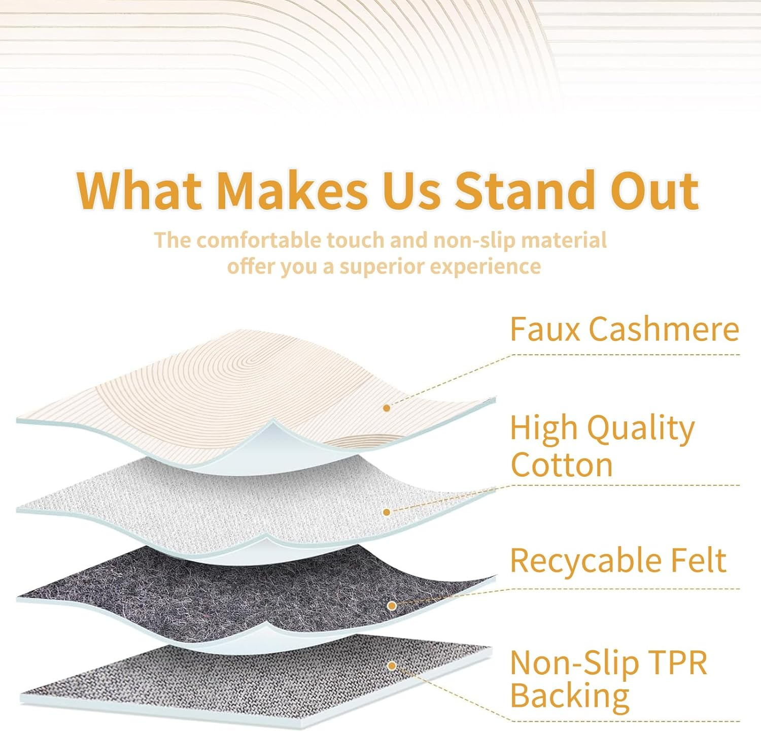 UZU 120X160Cm Machine Washable Area Rug for Living Room and Bedroom Non-Slip Geometric Lines Faux Cashmere Carpet Indoor Large Durable Soft Floor Mat Low Pile Rugs with Anti-Slip Backing - Home Decor image number 6