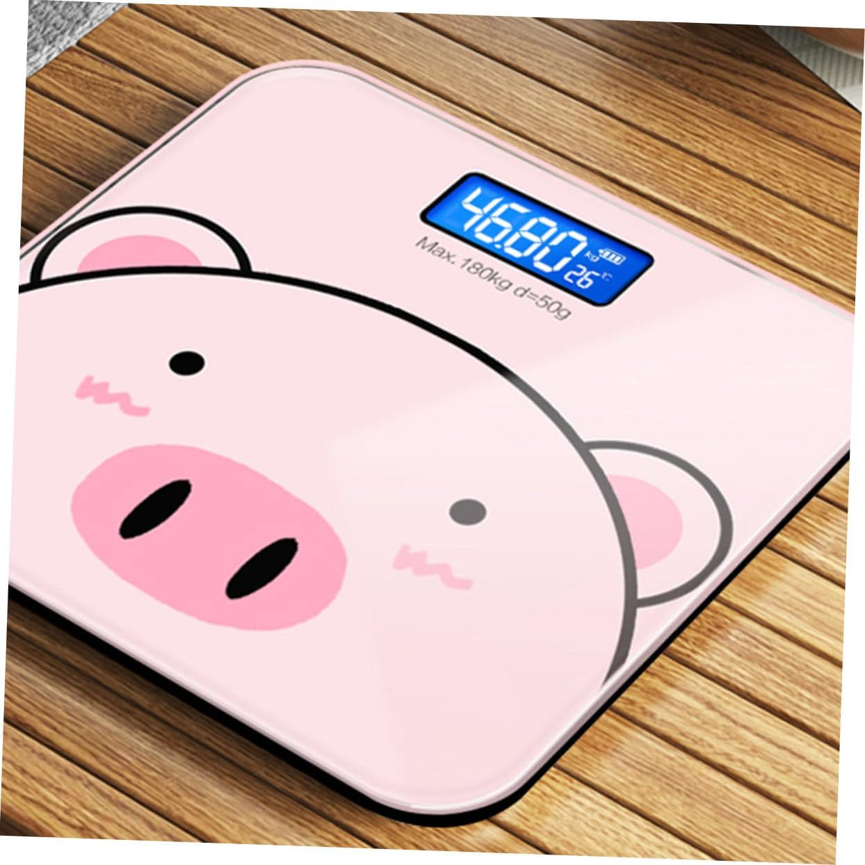 Healeved 1Pc Cartoon Electronic Body Scale with Usb Charging Tempered Accurate Measurement for Home Use Present for Enthusiasts image number 4