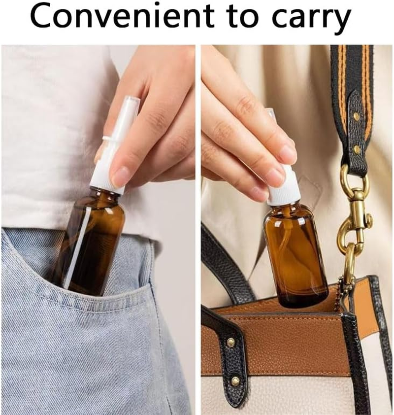 WADY 4Pcs 15Ml Amber Glass Nasal Spray Bottles with Fine Mist Nozzle &ndash; Refillable Empty Sprayer for Perfume, Makeup Water, Essential Oil & Nose Care image number 3