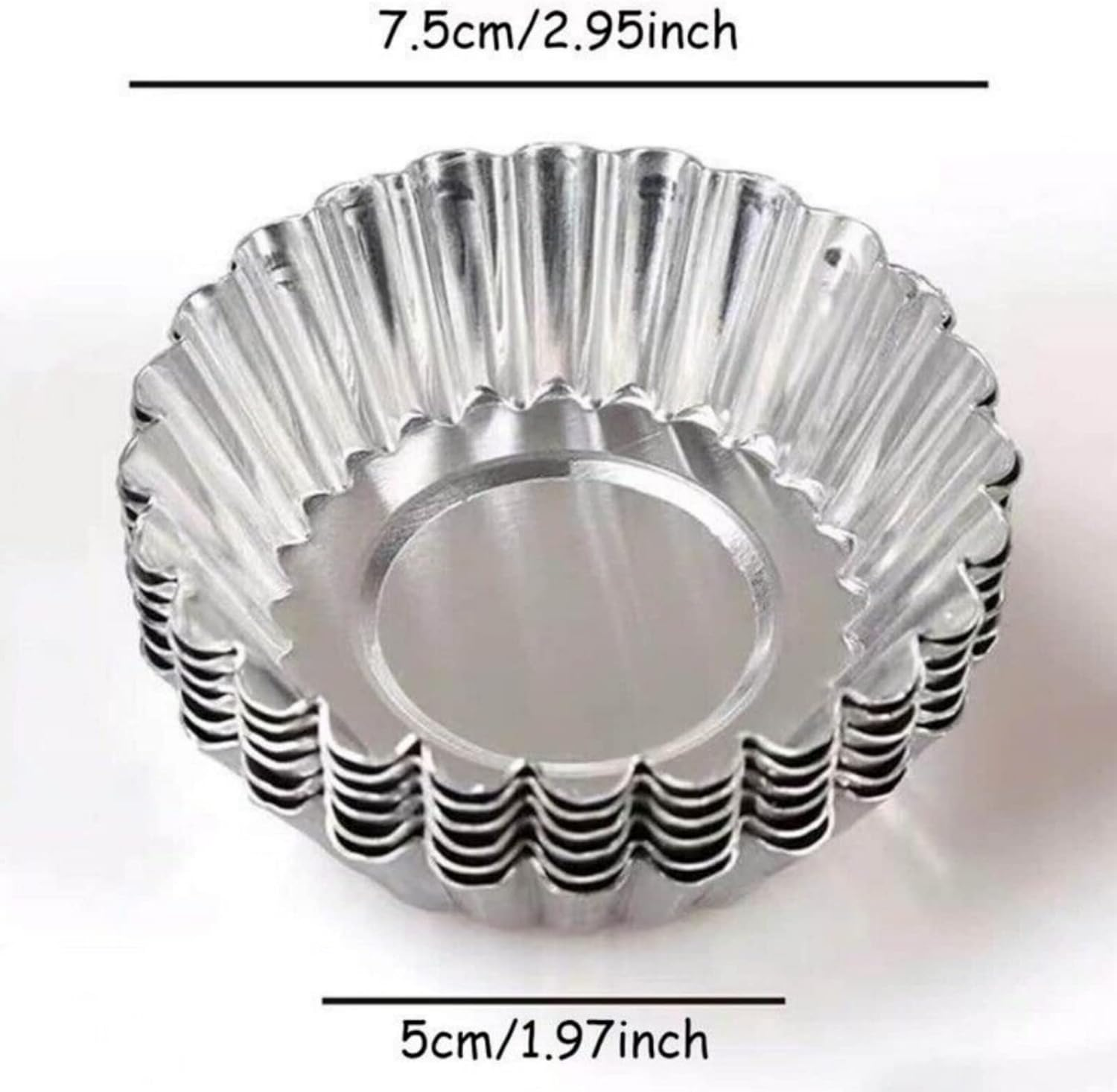 30 Pcs Egg Tart Molds,Stainless Steel Egg Tart Mold Non Stick Tart Pans for Baking Cupcake Muffin Mold Baking Cups Baking Tool image number 5