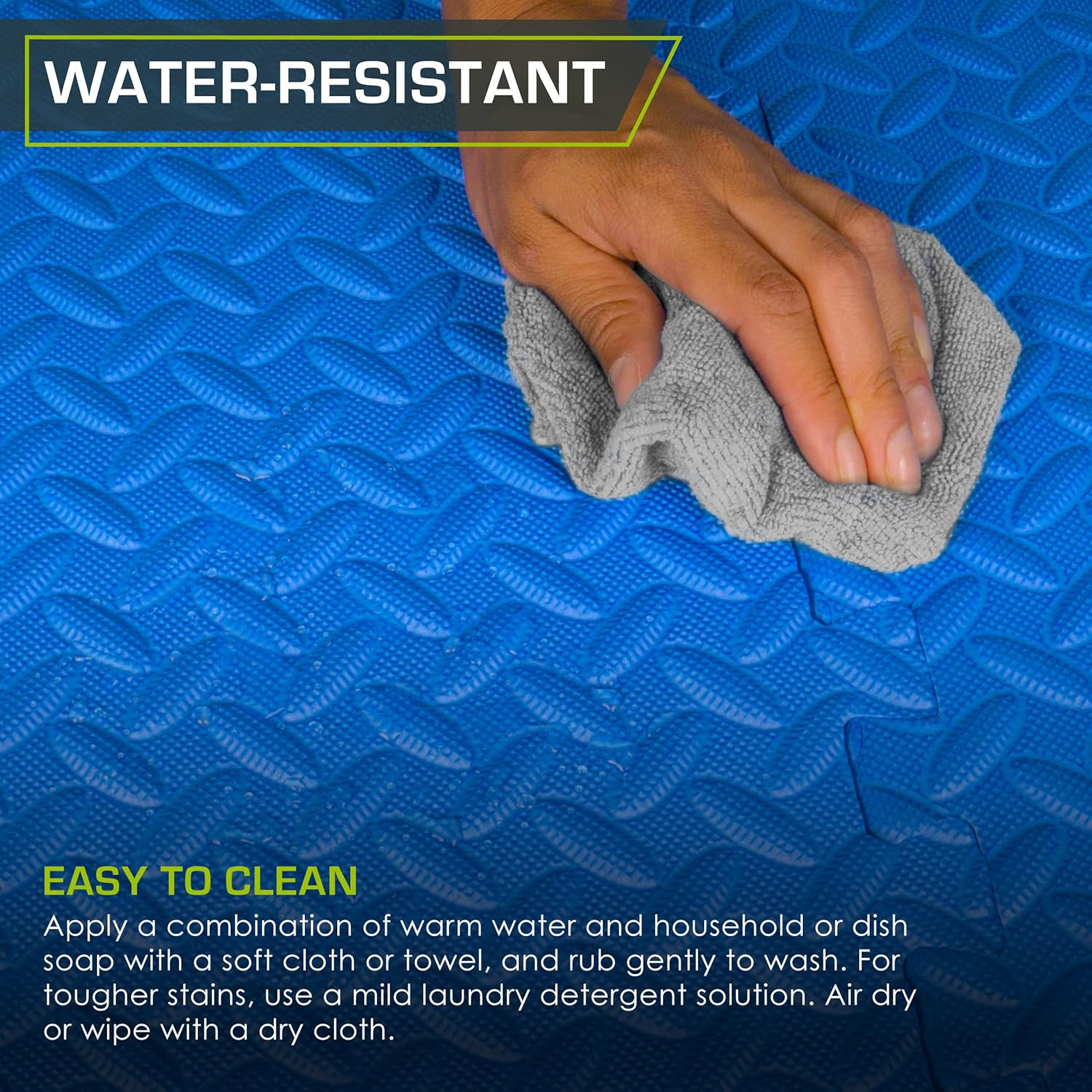 Prosourcefit Puzzle Exercise Mat &frac12; In, EVA Interlocking Foam Floor Tiles for Home Gym, Mat for Home Workout Equipment, Floor Padding for Kids, Blue, 24 in X 24 in X &frac12; In, 48 Sq Ft - 12 Tiles image number 2