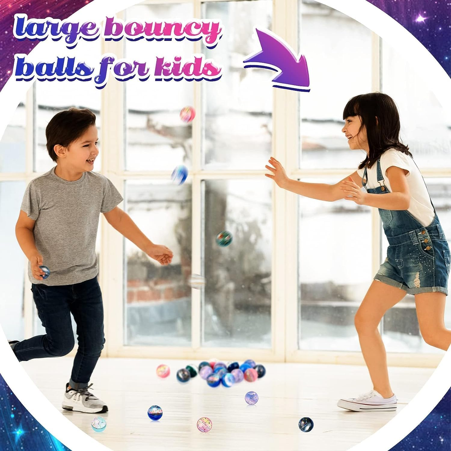 Space Bouncy Balls, 30Pcs 3Mm Space Bouncy Balls Bulk Anxiety Fidget Sensory Balls for Party Favors Gift Bag Filling Birthday Party Supplies. image number 2