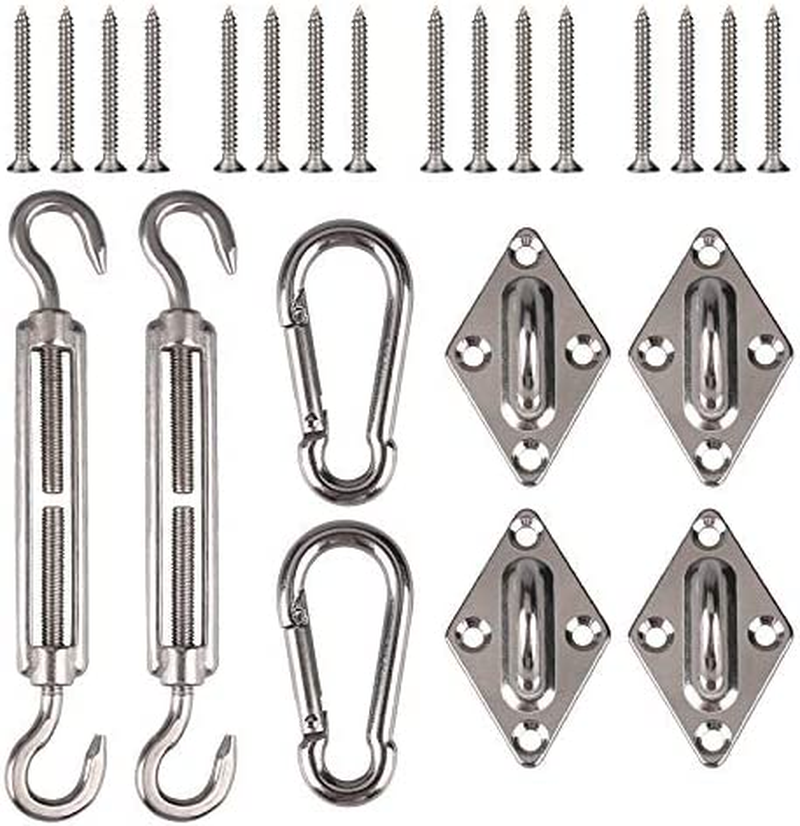 Sun Shade Sail Hardware Kit Triangle, 5 Inch 304 Marine Grade Stainless Steel for Rectangle and Square Sun Shade Sail Installation Accessory Heavy Duty Anti-Rust 24 Pcs image number 2