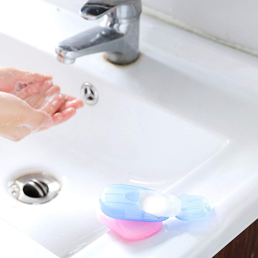 Travel Portable Soap Flakes with Storage Box Co Ainer 200Pcs Soap S Sce Ed Foaming Soap Hand Washing Cleaning Supplies