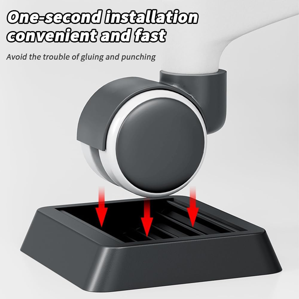 TOMVAES 10 PCS Rubber Furniture Coasters Wheels Stoppers, Anti-Sliding Sofa Bed Roller Stopper, Caster Cups Pads for Furniture Feet and Floors Protectors image number 6