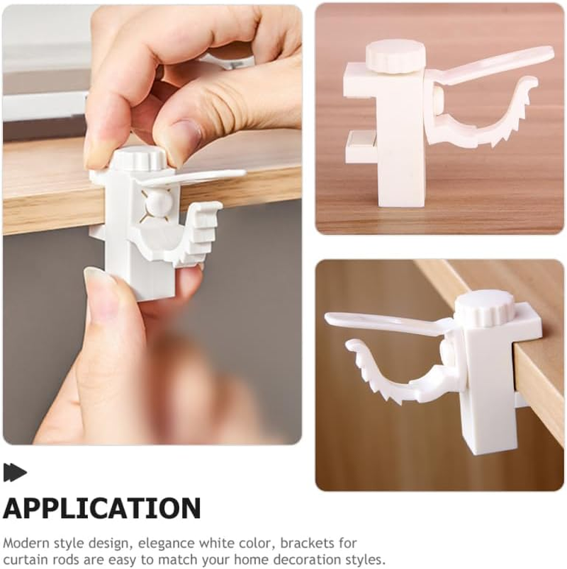 ABOOFAN No Drill Adjustable Curtain Rod Brackets Nail-Free Adhesive Rod Holders for Window Curtains and Towel Rods Easy Installation Rust Resistant Plastic image number 3